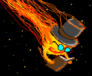 300x250 comet in a fancy hat reading about comets drawing - Comet Drawing