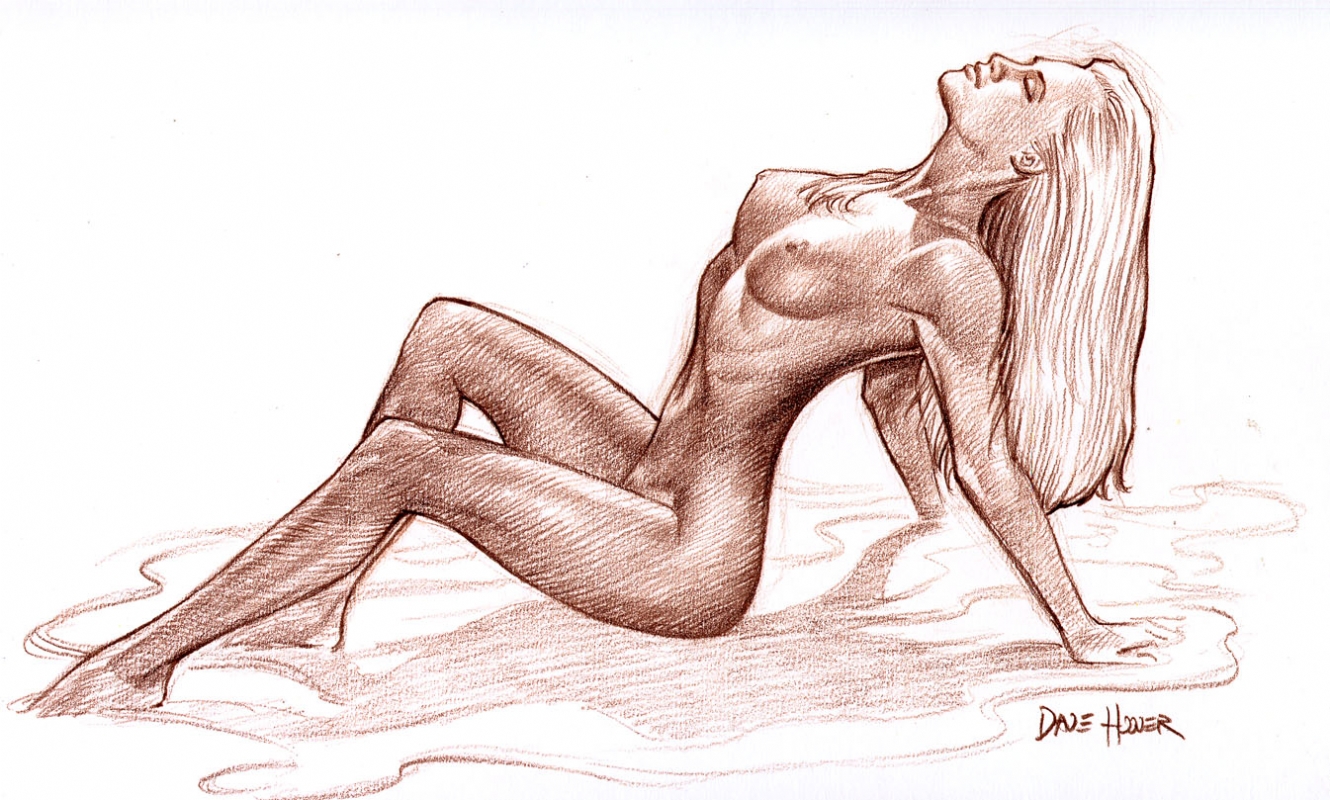 1330x800 girl in water, in david hoover's figure drawing comic art gallery room - Comic Figure Drawing