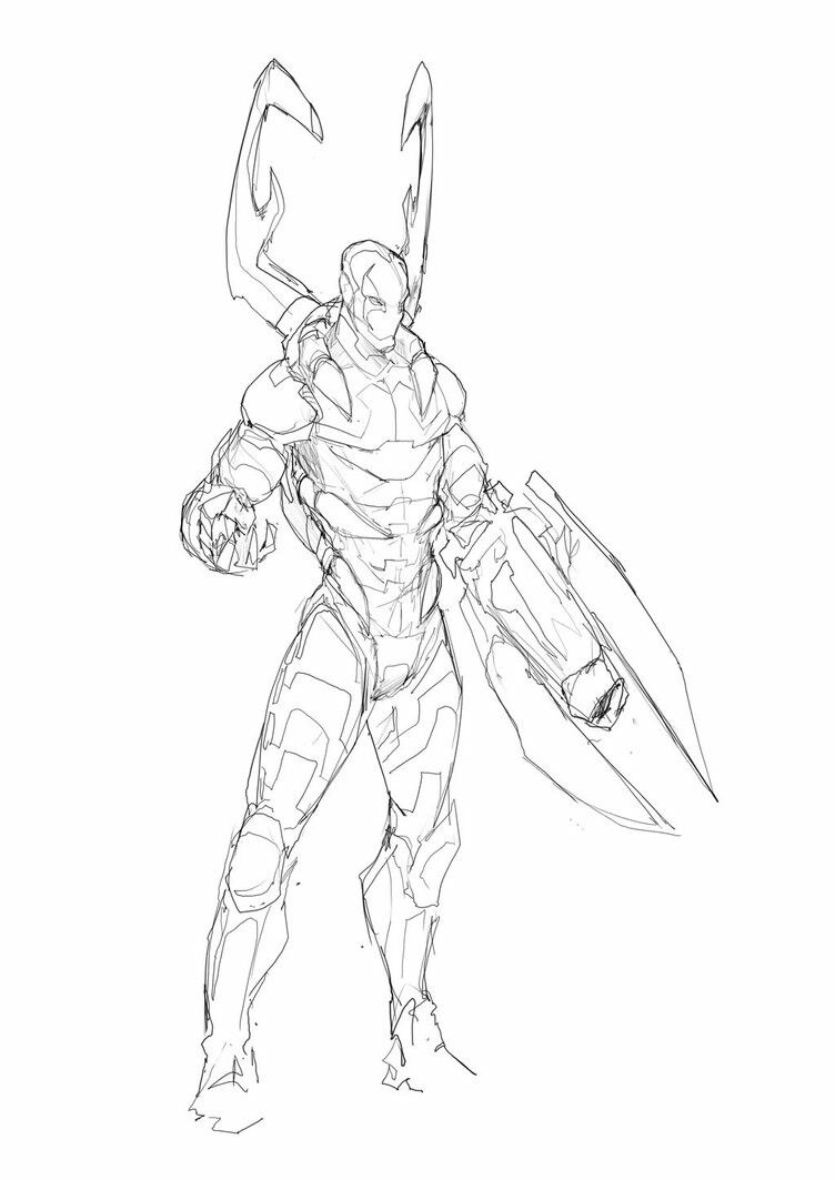 752x1063 blue beetle superhero drawings, drawing superheroes, art - Comic Figure Drawing