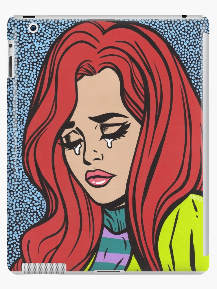 750x1000 Sad Pop Art Comic Girl Ipad Cases Skins - Comic Girl Drawing