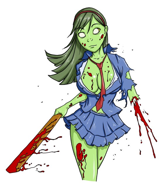 550x646 Zombie Girl - Comic Girl Drawing