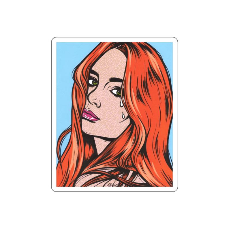 794x794 ginger crying comic girl vinyl sticker etsy - Comic Girl Drawing