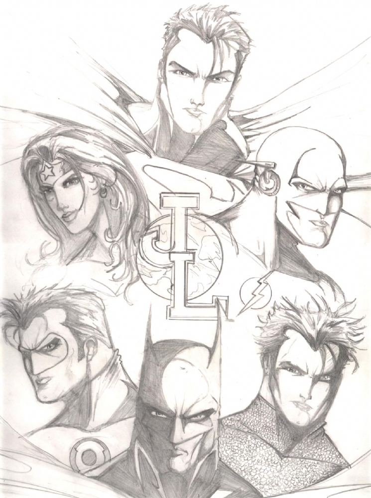 745x1000 Dc Heroes, In Macadam Conover's Conover's Art Comic Art Gallery Room - Comic Hero Drawing