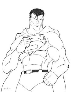 236x300 Original Comic Art Drawing Of Superman B Dc Superheroes - Comic Hero Drawing