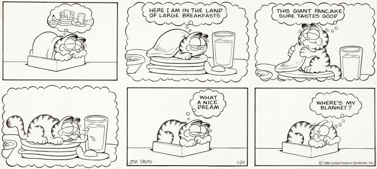 776x349 jim davis garfield sunday comic strip and preliminary sketch - Comic Strip Drawing