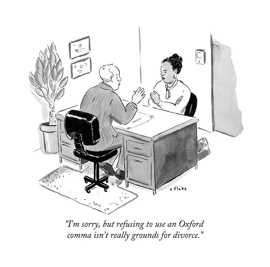 900x890 Refusing To Use An Oxford Comma - Comma Drawing