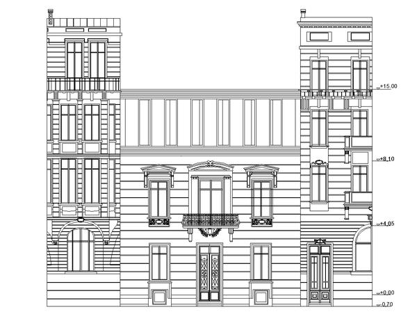 600x465 commercial building, mixed business building cad - Commercial Building Drawing