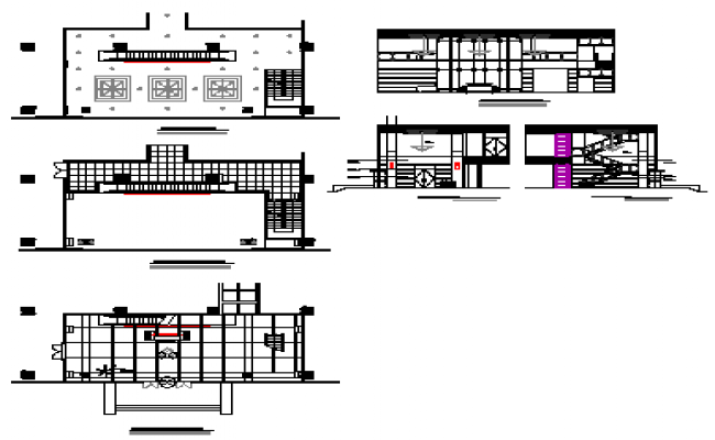 650x400 layout plan design drawing of commercial lobby in lift side drawing - Commercial Drawing