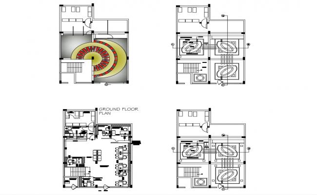 650x400 Autocad Drawing Of Commercial Bank - Commercial Drawing