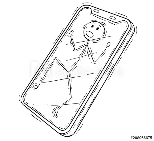 500x458 cartoon stick drawing conceptual illustration of man - Communication Drawing