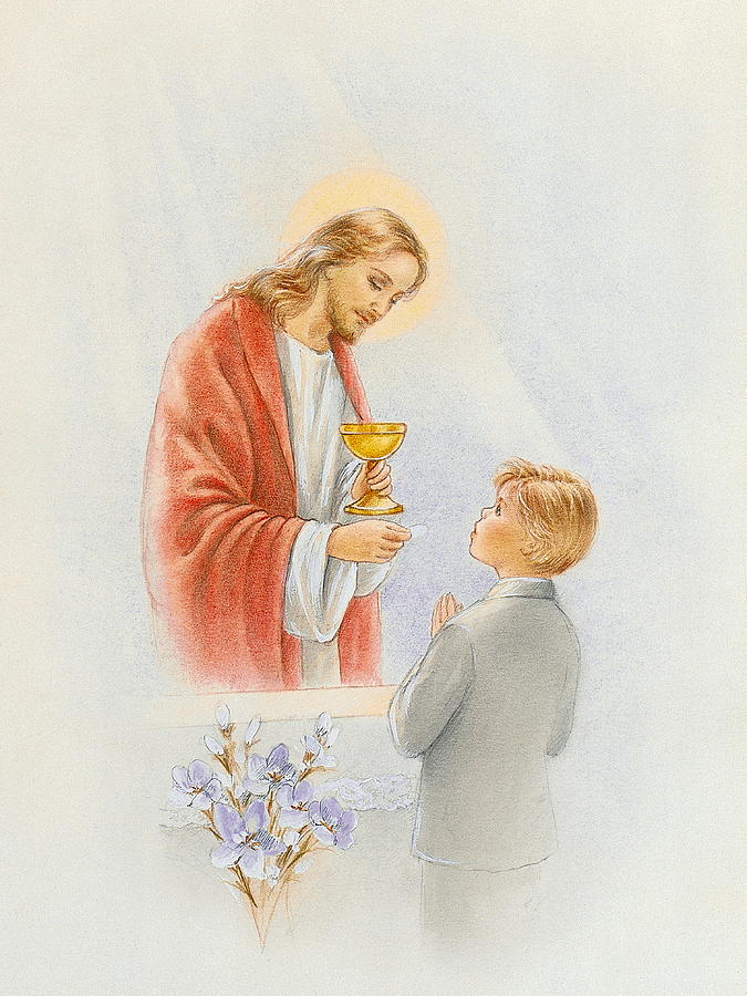 675x900 first holy communion boy drawing - Communion Drawing