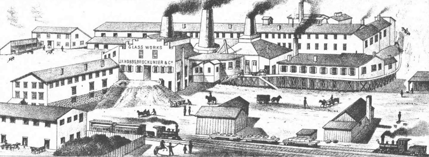 1424x523 filedrawing of hobbs brockunier glass works from history - Company Drawing