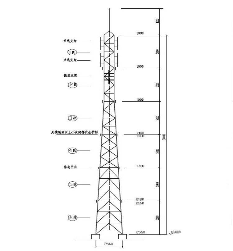 750x808 telecom tower design drawing company - Company Drawing