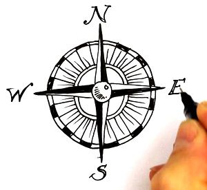 300x276 Compass And Map Clipart - Compass And Map Drawing