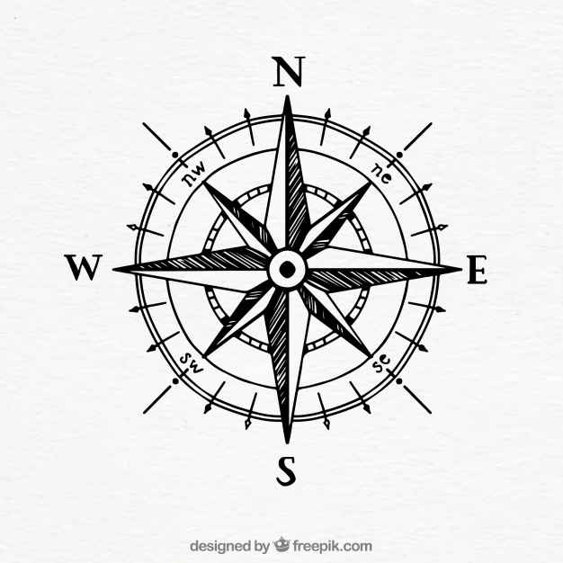626x626 Compass Vectors, Photos And Free Download - Compass Clock Drawing