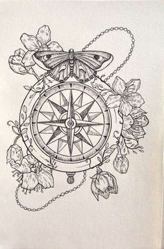 Compass Clock Drawing at PaintingValley.com | Explore collection of ...