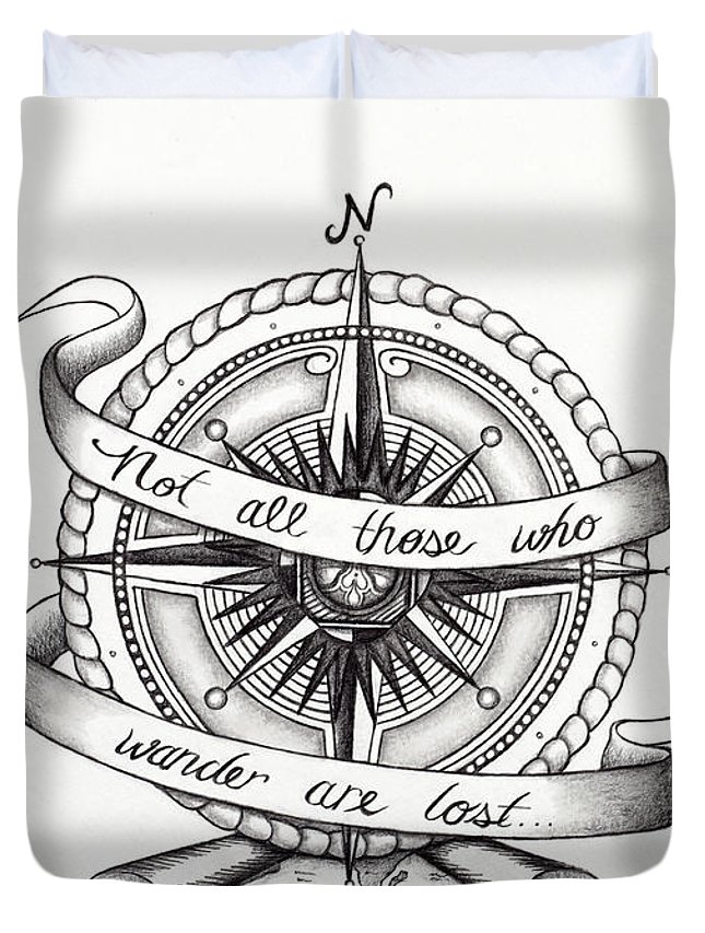 645x853 Compass Drawing Duvet Cover For Sale - Compass Drawing