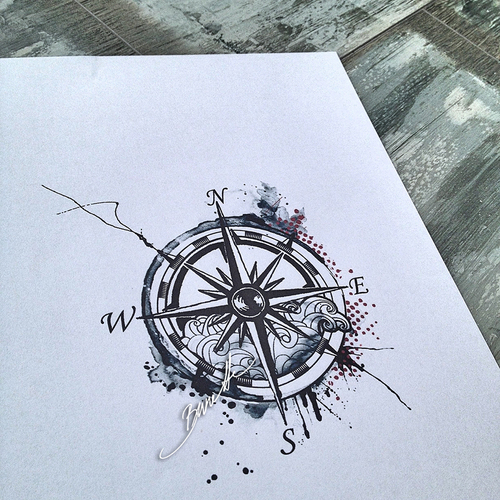 500x500 Compass Tattoos Inks Via Tumblr On We Heart It - Compass Drawing Tumblr