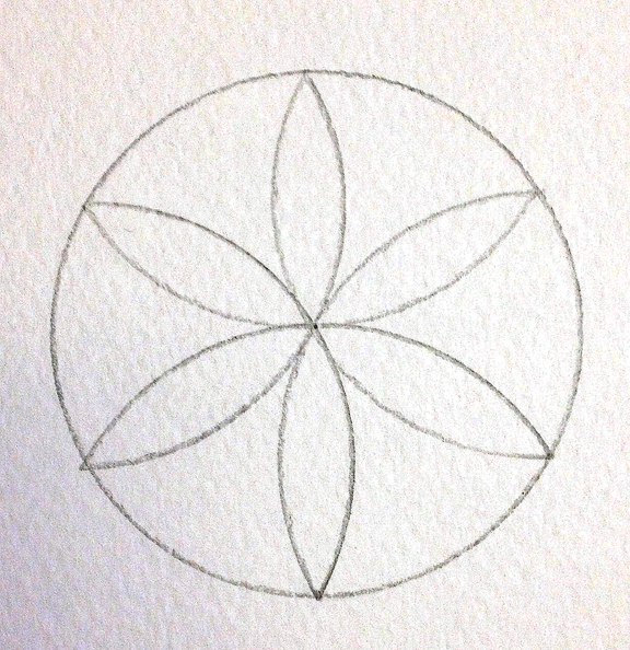 576x594 How To Make A Circle Of Love - Compass Flower Drawing