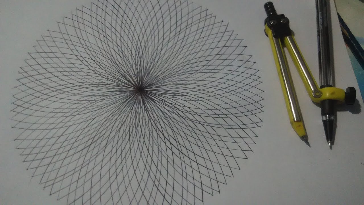 1280x720 How To Draw Flower Using Compass - Compass Flower Drawing