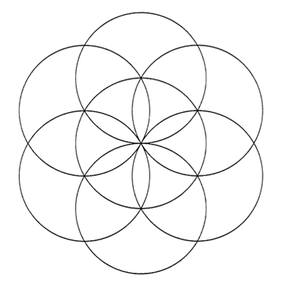 400x400 How To Graphically Make The Seed Of Life Pattern Using A Compass - Compass Flower Drawing