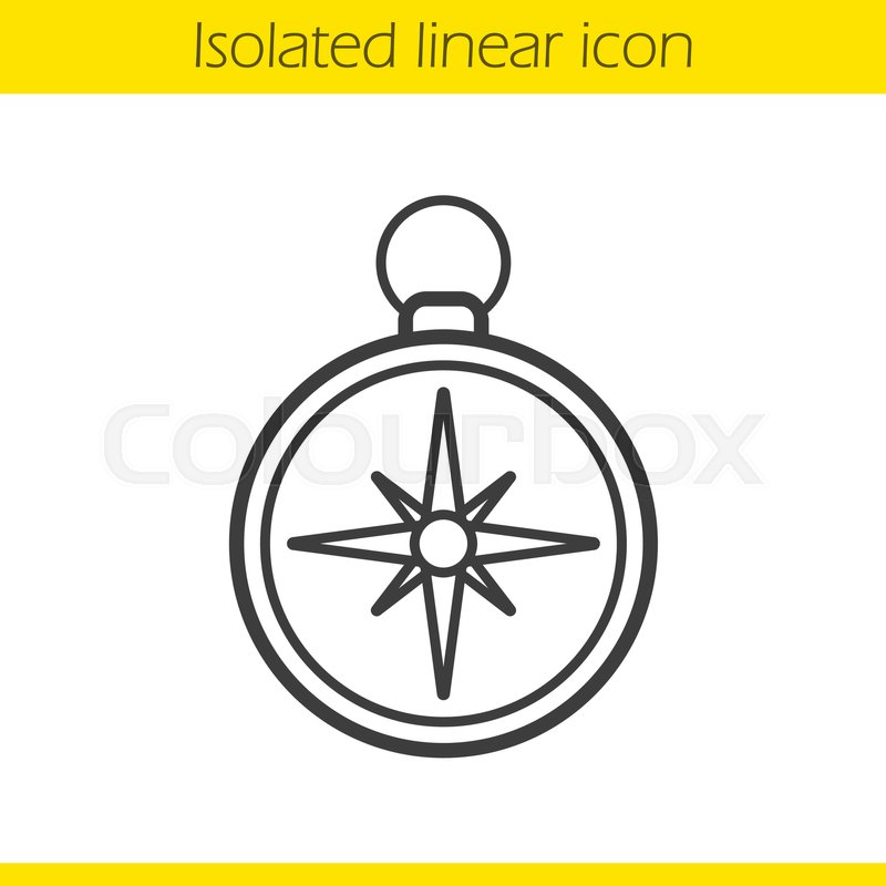 800x800 compass linear icon pocket compass stock vector colourbox - Compass Line Drawing