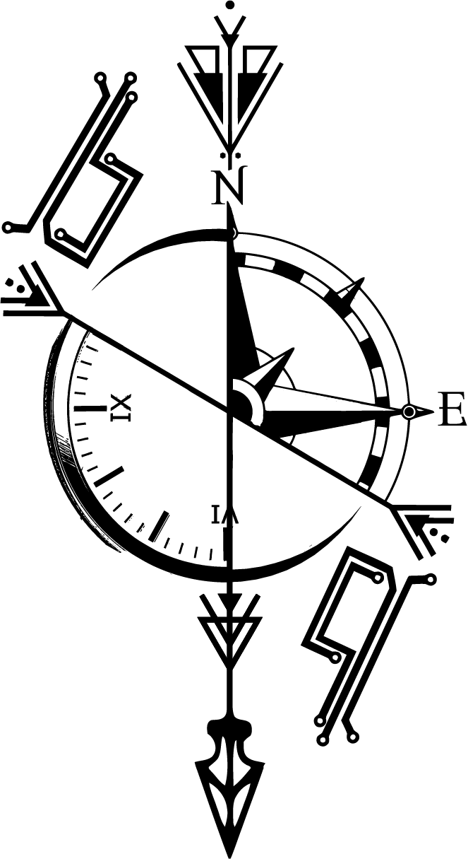 663x1215 Drawing Forest Compass Huge Freebie! Download For Powerpoint - Compass Line Drawing