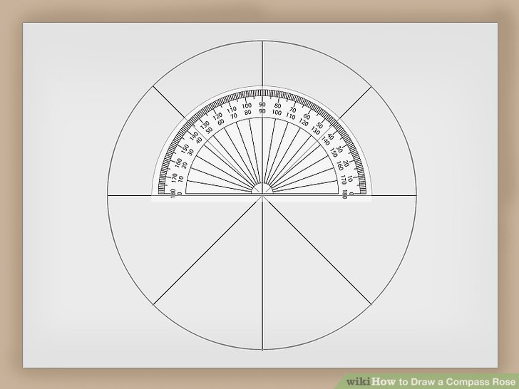 728x546 How To Draw A Compass Rose Steps - Compass Line Drawing