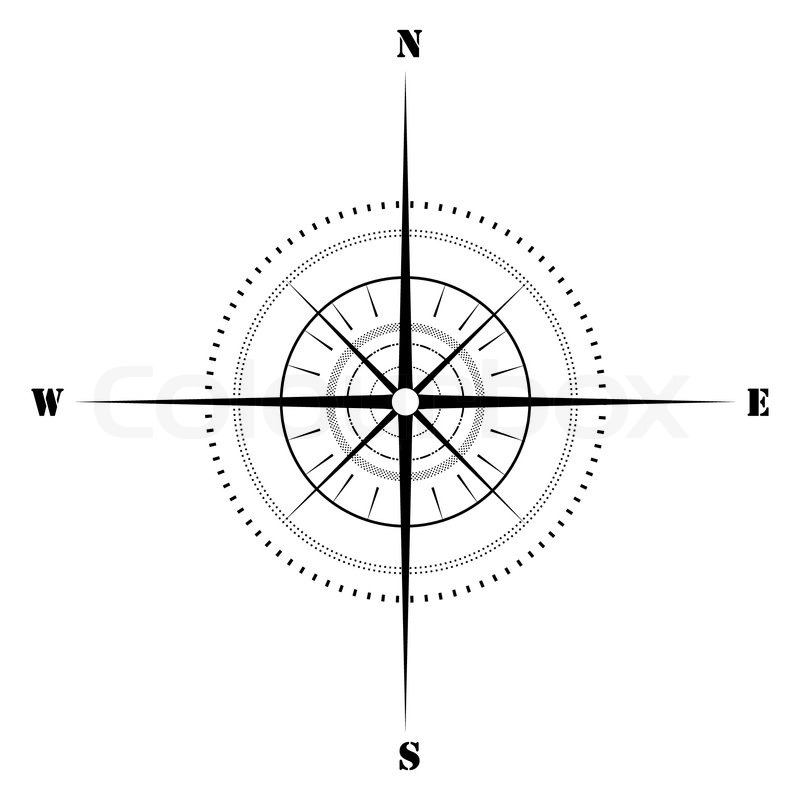 800x800 illustration of sketchy compass on stock vector colourbox - Compass Line Drawing