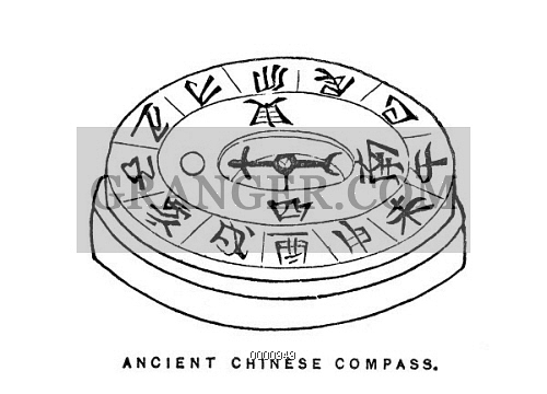 500x360 Image Of Compass Chinese - Compass Line Drawing