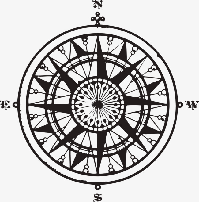650x662 line drawing compass, line clipart, constellation, compass png - Compass Line Drawing