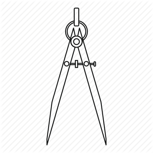 512x512 Compass, Drawing, Geometry, Line, Outline, Thin, Tool Icon - Compass Line Drawing