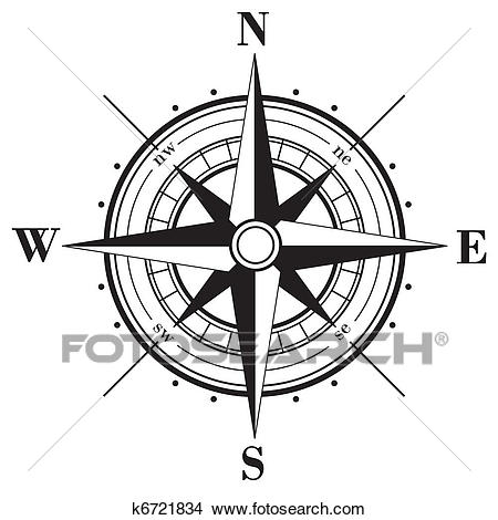450x470 Compass Line Art - Compass Line Drawing