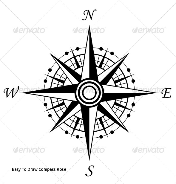 590x615 easy to draw compass rose elephant clip art silhouette - Compass Rose Drawing