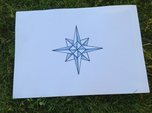 640x478 how to draw a beautiful compass rose - Compass Rose Drawing