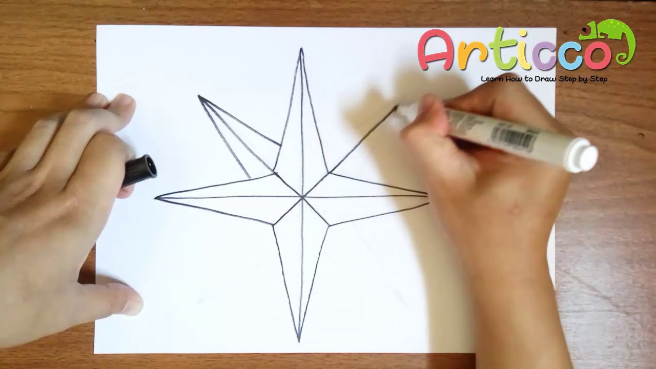 1280x720 how to draw a compass rose - Compass Rose Drawing