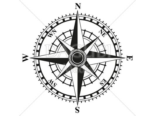 530x398 Vector - Compass Rose Drawing