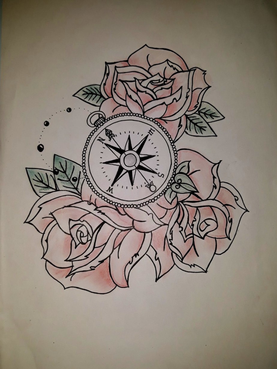924x1232 Aphroditeegr - Compass Rose Drawing