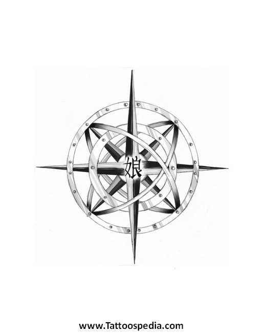 514x650 Compass Tattoo Stencils - Compass Tattoo Drawing