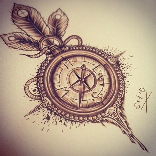 500x500 Compass Tattoos And Designs - Compass Tattoo Drawing
