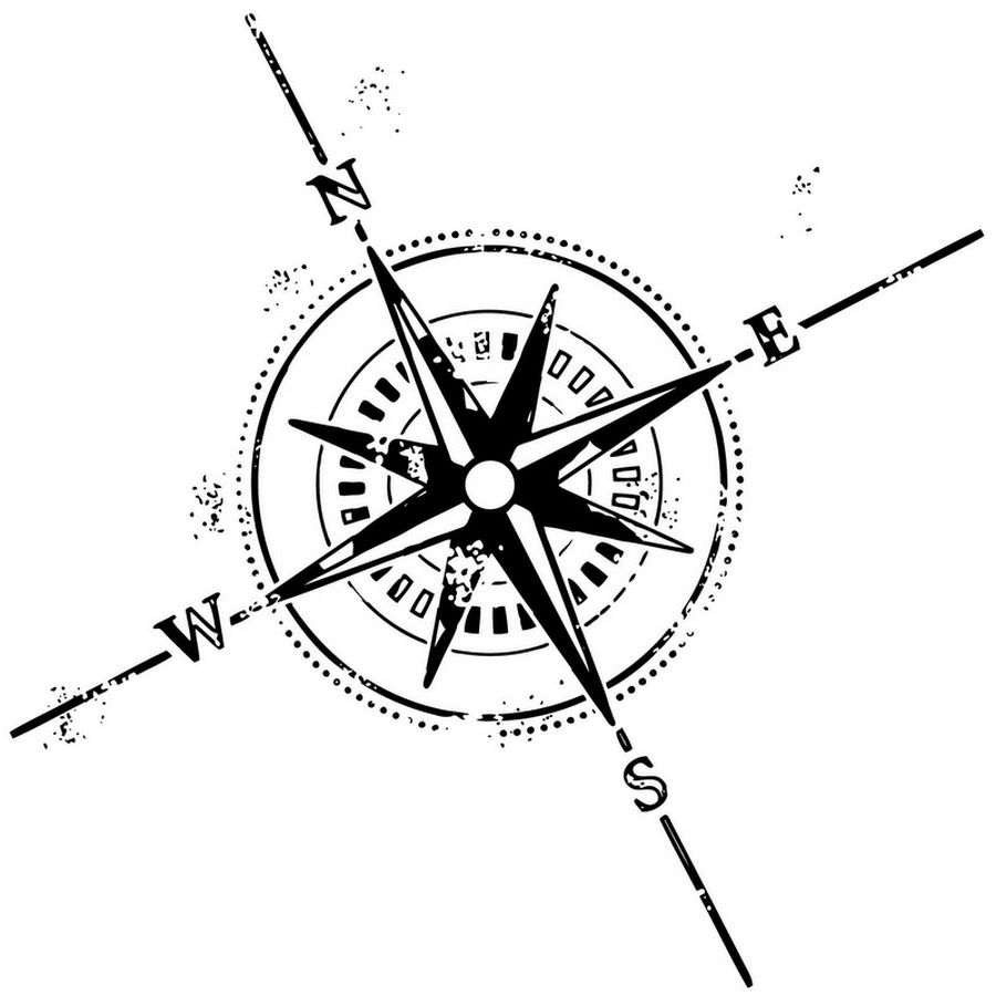 900x900 Cardinal Drawing Compass Tattoo For Free Download - Compass Tattoo Drawing