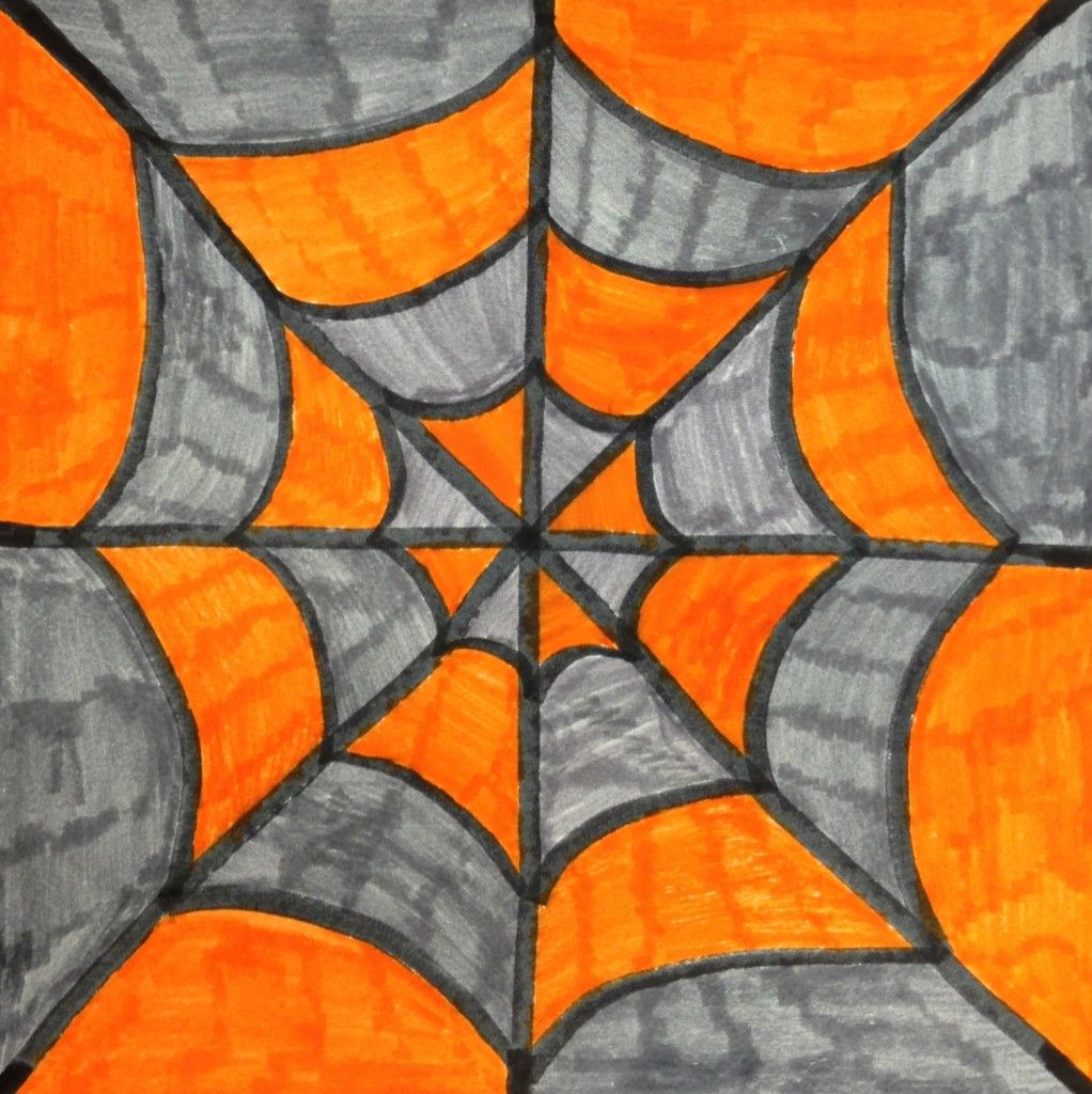 1022x1024 Colorful Spiderweb - Complementary Colors Drawing