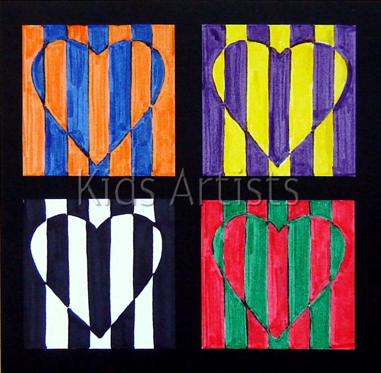 784x768 Kids Artists Op Art In Complementary Colours - Complementary Colors Drawing