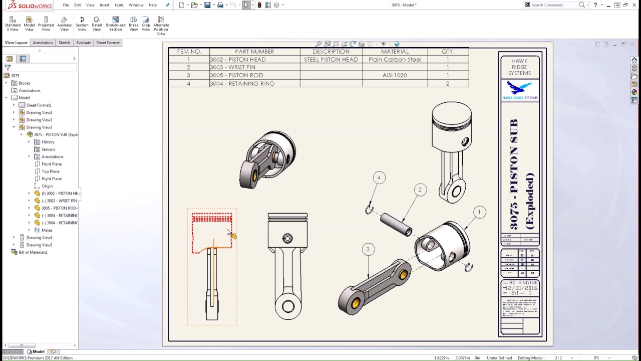 1280x720 Solidworks Drawings Changing The Line Style For Components - Component Drawing