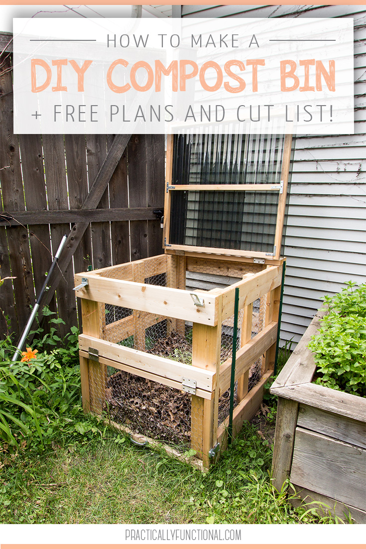 735x1102 how to build a diy compost bin + free plans cut list! - Compost Bin Drawing