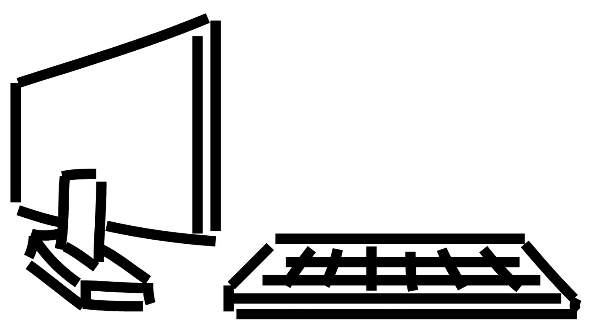 1920x1080 Computer And Keyboard Line Drawing Illustration Animation - Computer Animation Drawing