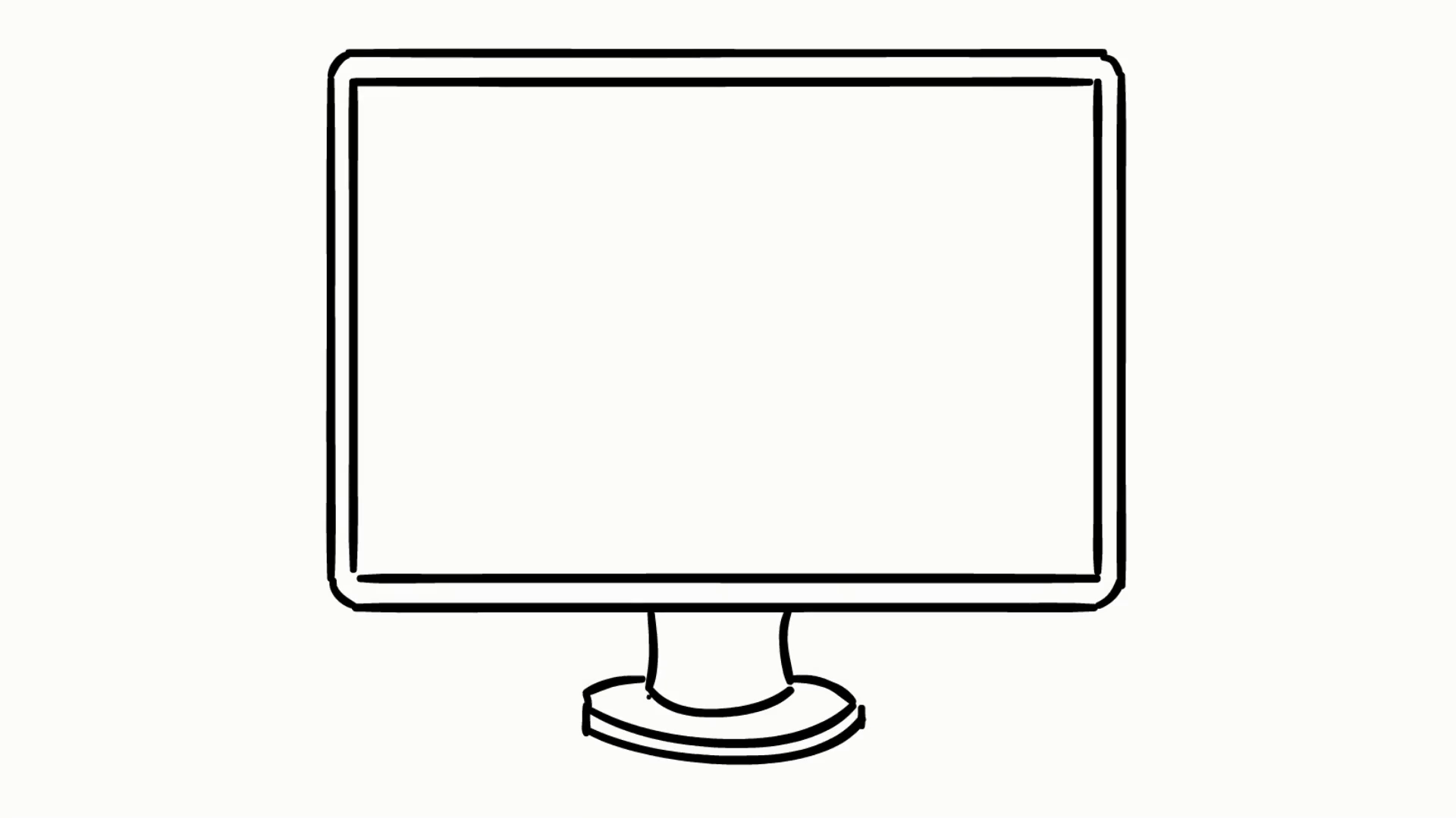 1920x1080 Computer Monitor Screen Animation Line Drawing Illustration - Computer Animation Drawing