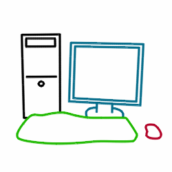250x250 Drawing A Cartoon Computer - Computer Cartoon Drawing