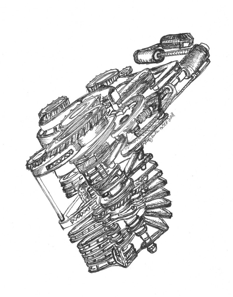 792x1008 Steam Punk Computer Chip - Computer Chip Drawing