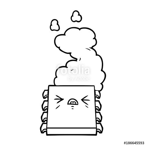 500x500 Cartoon Overheating Computer Chip Stock Image And Royalty Free - Computer Chip Drawing